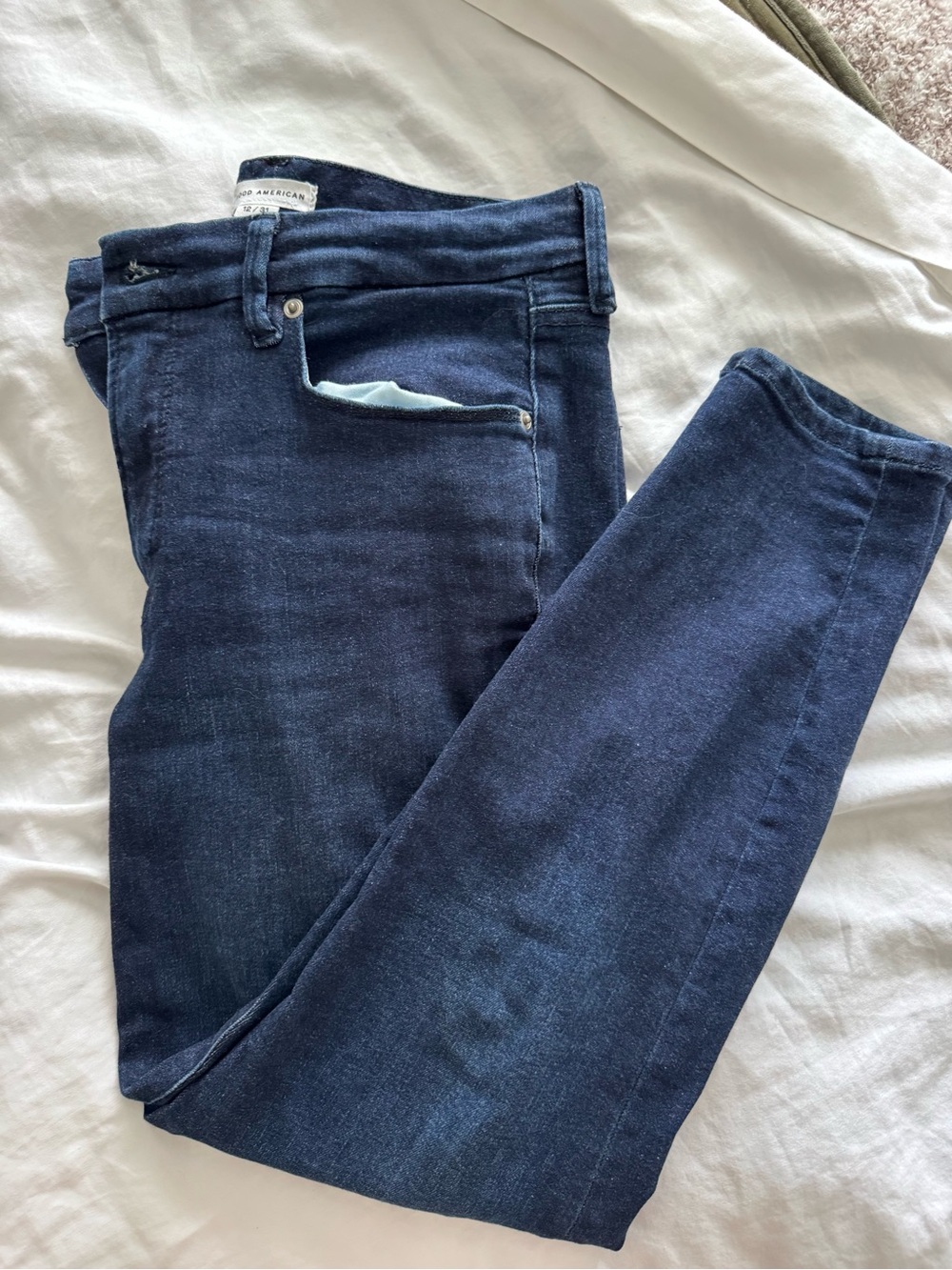 Good American Dark Indigo High-Rise Jeans